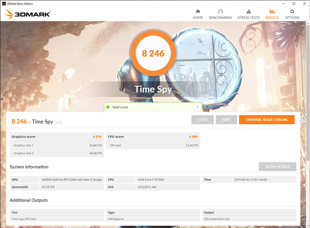 ASUS ROG Zephyrus S GX701 Benchmark 3DMark