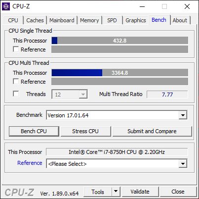 ASUS ROG Zephyrus S GX701 Benchmark CPUZ